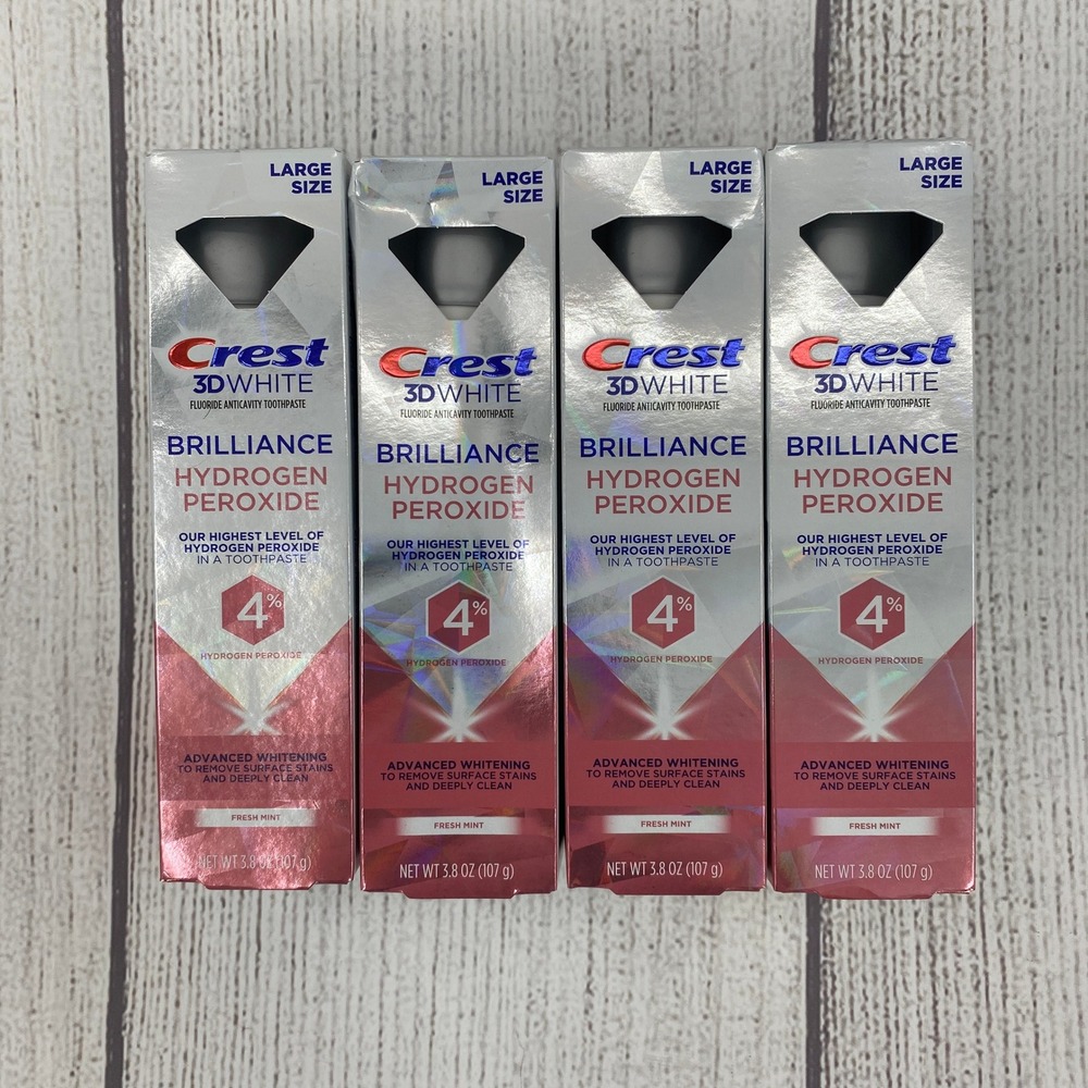 Crest 3D White Brilliance Toothpaste (4pk) 3.8oz 4% Hydrogen Peroxide Fresh Mint
